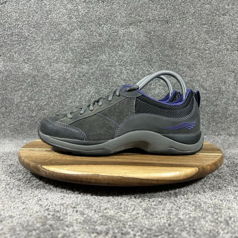 Dansko Sabrina Woman's Sz EU 38 US 7.5 Gray Purple Leather Athletic Shoes Used